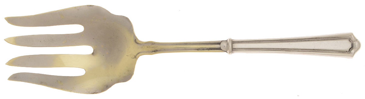 Mary Warren (Sterling, 1910-1932) Medium Cold Meat Serving Fork, Plated Tines by Manchester-1