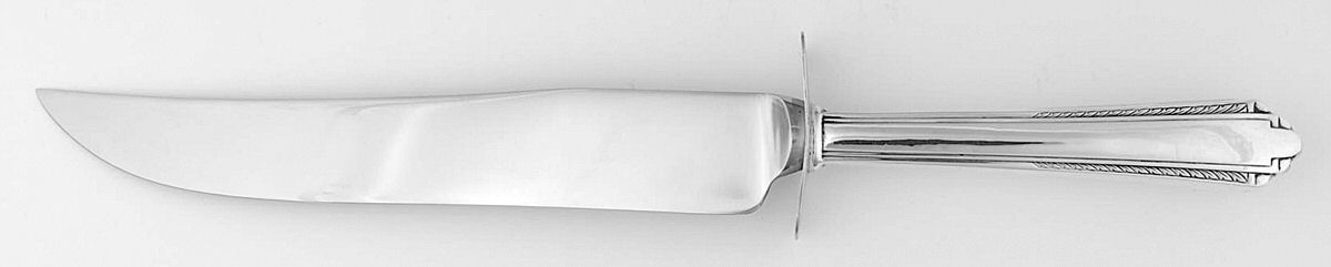 Park Avenue (Sterling, 1931, No Monograms) Large Carving/Roast Knife StnlBl w/Sterling Guard by Manchester-1
