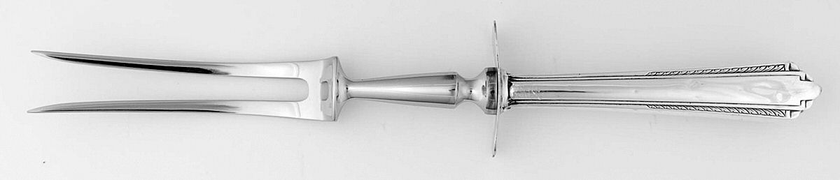 Park Avenue (Sterling, 1931, No Monograms) Lg Carving/Roast Fork-Stn Prong w/Sterling Guard by Manchester-1