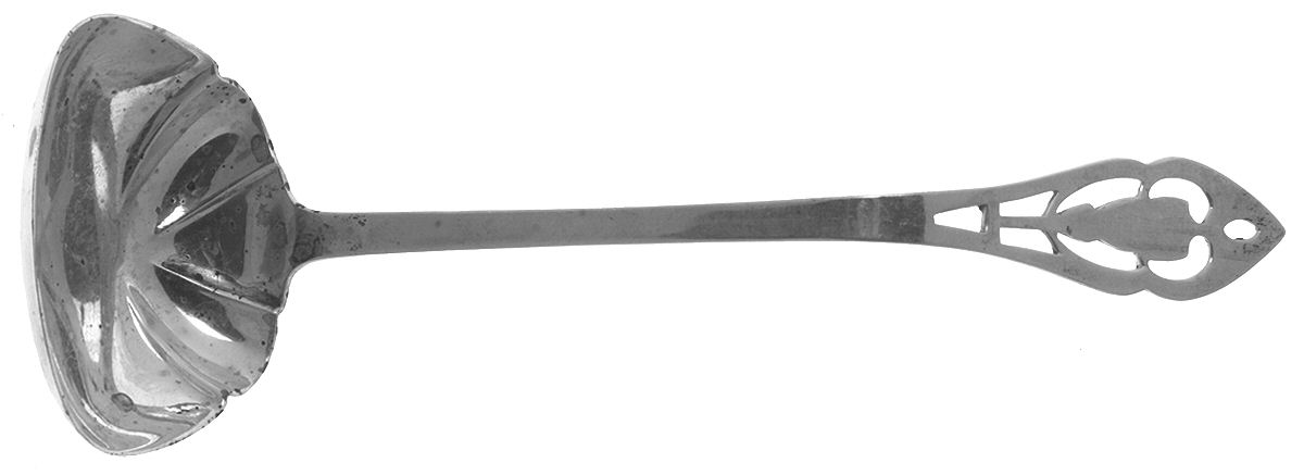 Pierced Handle (Sterling, 1951) Solid Piece Cream Ladle by Manchester-1