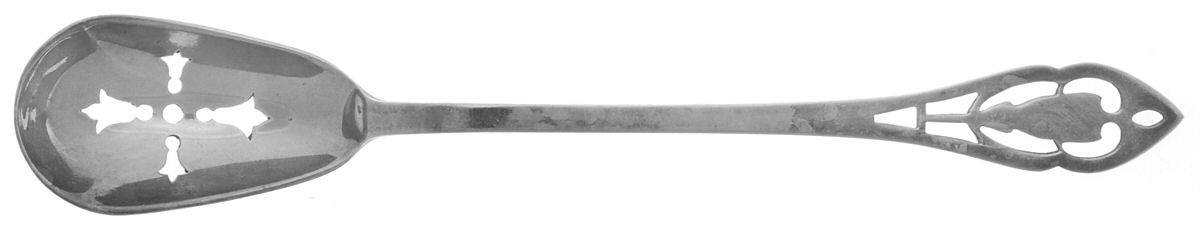 Pierced Handle (Sterling, 1951) Pierced Bowl Short Handle Olive Spoon by Manchester-1