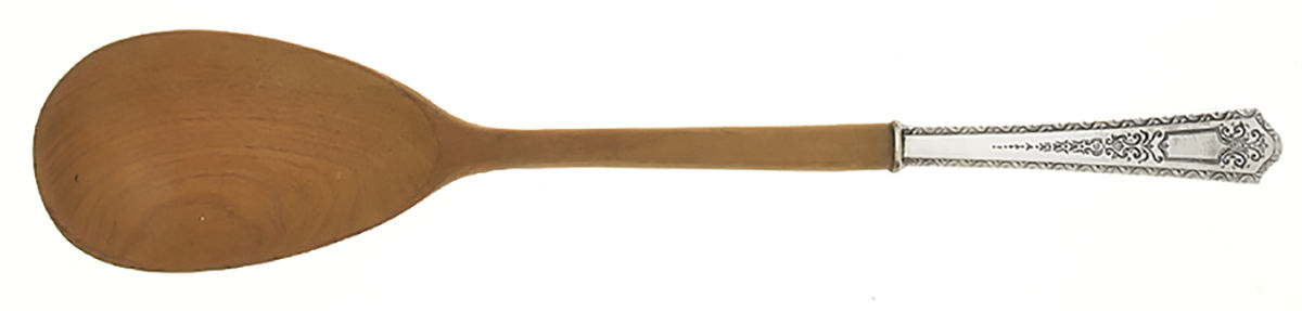 Princess (Sterling, 1910-1932) Salad Serving Spoon with Wooden Bowl by Manchester-1