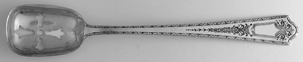 Princess (Sterling, 1910-1932) Pierced Bowl Short Handle Olive Spoon by Manchester-1