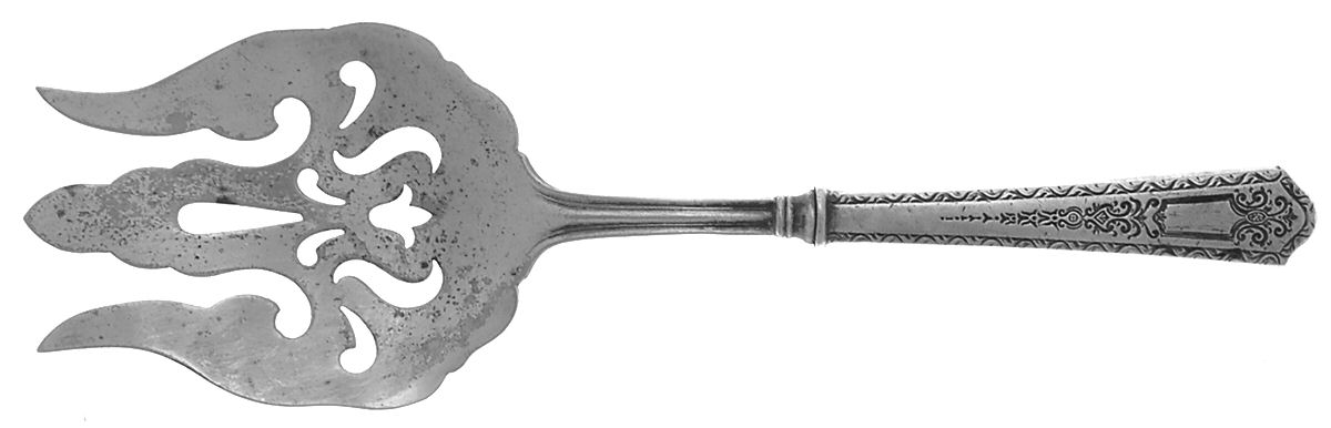 Princess (Sterling, 1910-1932) Medium Cold Meat Serving Fork, Plated Tines by Manchester-1