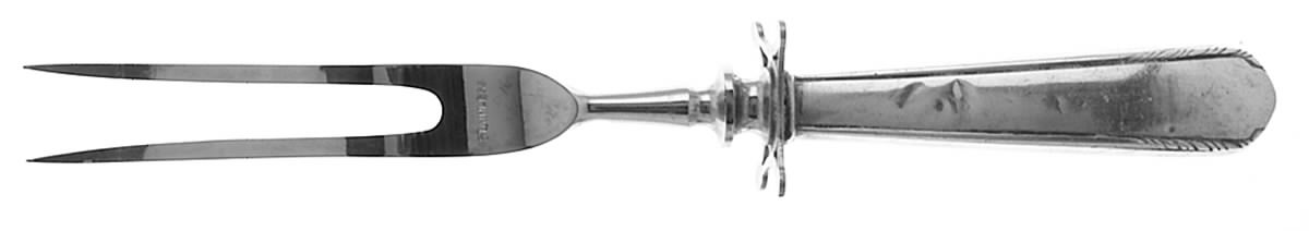 Silver Stream (Sterling, 1934, No Monograms) Small Steak Carving Fork with Stainless Prongs by Manchester-1