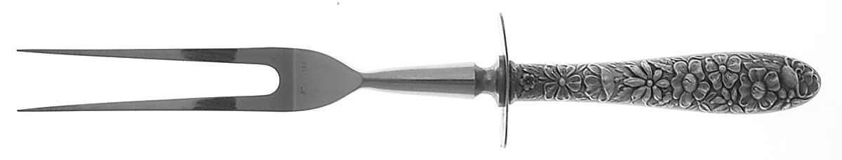 Southern Rose (Sterling, 1933) Large Stainless-Prong Roast Carving Fork by Manchester-1