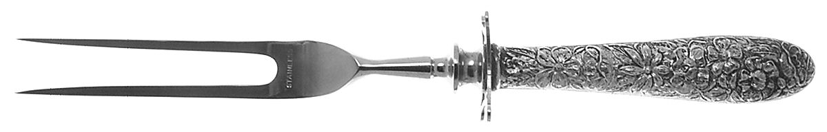 Southern Rose (Sterling, 1933) Small Steak Carving Fork with Stainless Prongs by Manchester-1