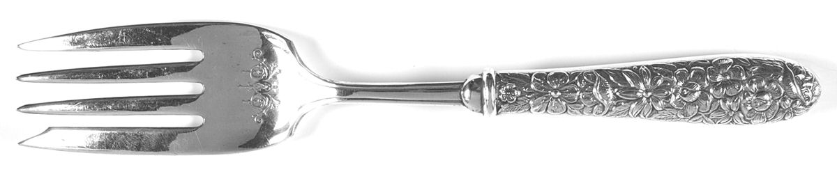Southern Rose (Sterling, 1933) Medium Cold Meat Serving Fork, Plated Tines by Manchester-1