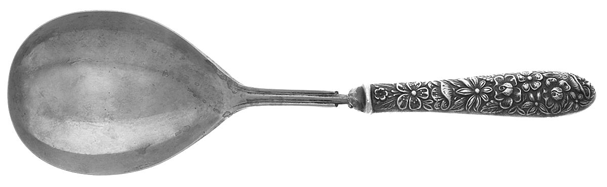 Southern Rose (Sterling, 1933) Casserole Spoon with Silverplate Shell Bowl by Manchester-1