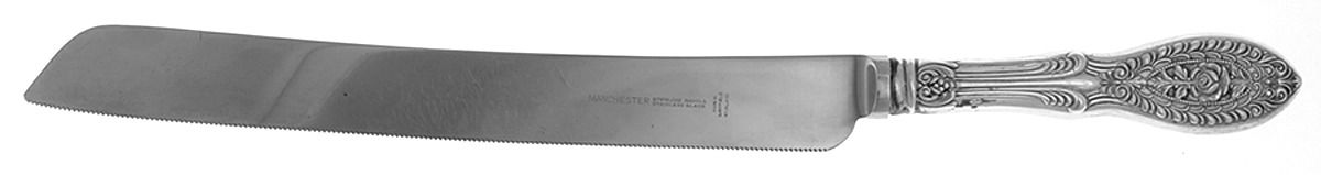 Valenciennes (Sterling, 1938) Wedding Cake Knife with Stainless Blade by Manchester-1