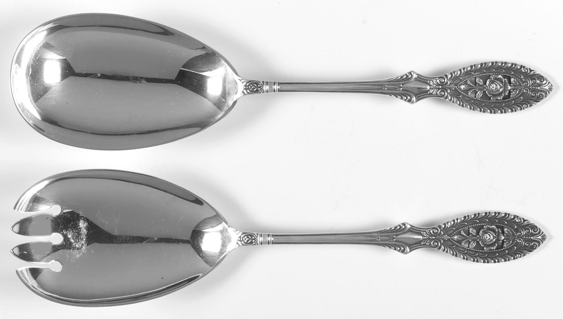 Valenciennes (Sterling, 1938) (2 Pc) Solid Salad Set by Manchester-1