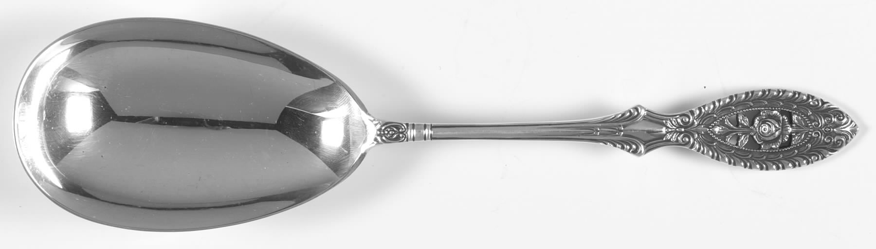 Valenciennes (Sterling, 1938) Solid Salad Serving Spoon by Manchester-1