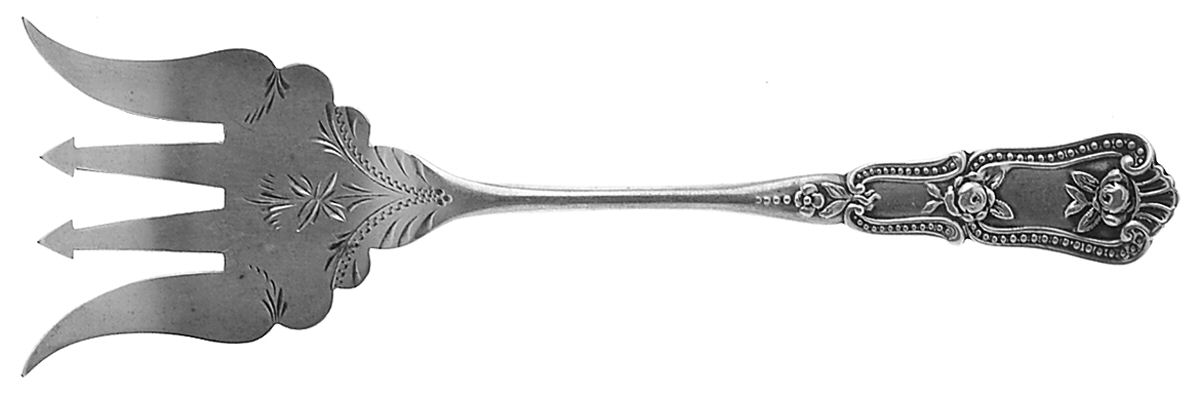 Webster (Sterling, 1890) Sardine Serving Fork Tined Large Bright Cut by Manchester-1