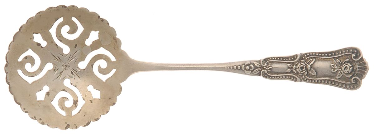 Webster (Sterling, 1890) Solid Bon Bon Spoon with Pierced Bowl by Manchester-1