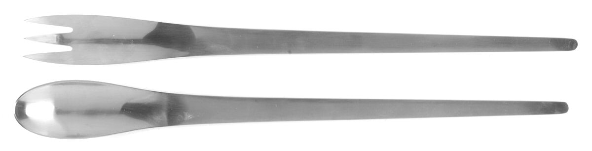 Arne Jacobsen (Stainless, Satin) (2 Pc) Solid Salad Set by Anton Michelsen-1
