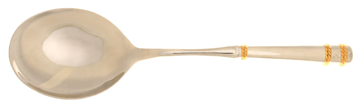 Amore d'Oro (Stainless, Gold Accents) Casserole Spoon with Smooth Stainless Bowl HC by Mikasa-1
