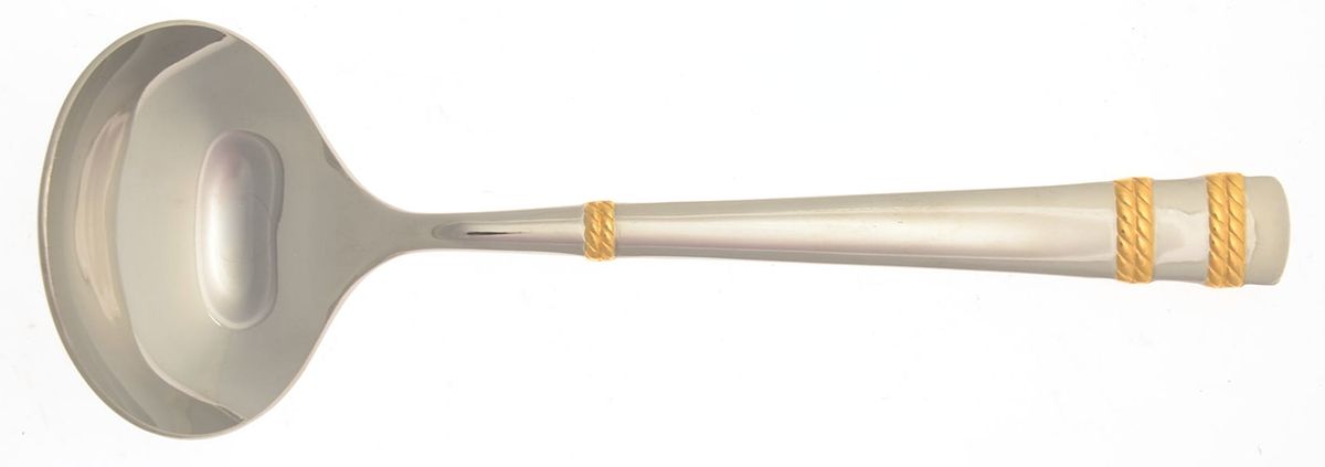 Amore d'Oro (Stainless, Gold Accents) Solid Gravy Ladle by Mikasa-1
