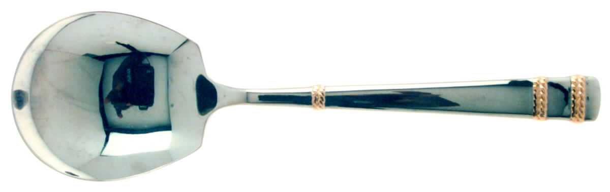 Amore d'Oro (Stainless, Gold Accents) Tablespoon (Serving Spoon) by Mikasa-1