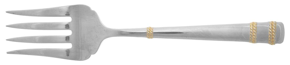 Amore d'Oro (Stainless, Gold Accents) Medium Solid Cold Meat Serving Fork by Mikasa-1