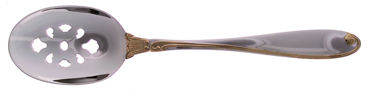 Ambrose Gold (Stainless, Gold Accent) Pierced Tablespoon (Serving Spoon) by Mikasa-1