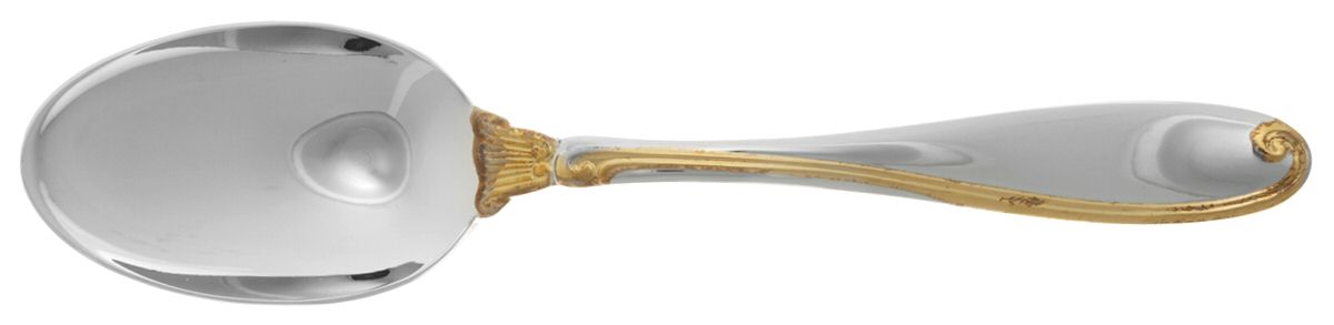 Ambrose Gold (Stainless, Gold Accent) Place/Oval Soup Spoon by Mikasa-1