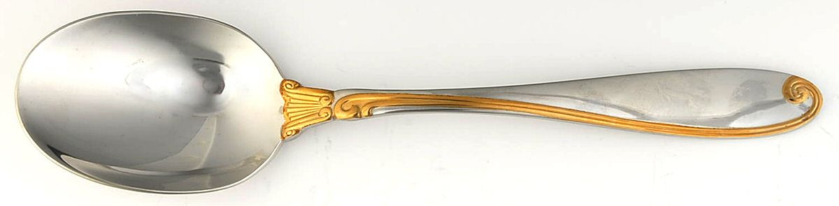 Ambrose Gold (Stainless, Gold Accent) Tablespoon (Serving Spoon) by Mikasa-1
