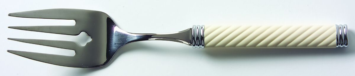 Braid-Cream (Stainless) Large Solid Cold Meat Serving Fork by Mikasa-1