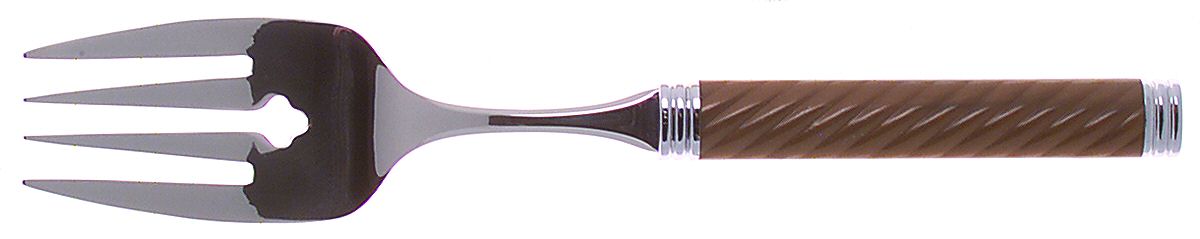 Braid-Gold (Stainless) Large Solid Cold Meat Serving Fork by Mikasa-1