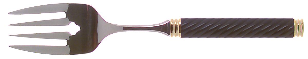 Braid-Lapis (Metallics, Gold Accent) Large Solid Cold Meat Serving Fork by Mikasa-1