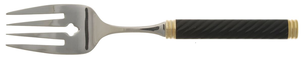 Braid-Onyx (Metallics, Gold Accent) Large Solid Cold Meat Serving Fork by Mikasa-1