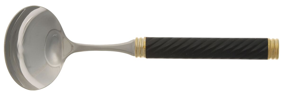 Braid-Onyx (Metallics, Gold Accent) Solid Gravy Ladle by Mikasa-1