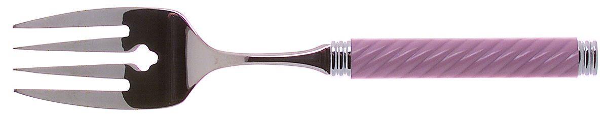 Braid-Powder Pink (Stainless) Large Solid Cold Meat Serving Fork by Mikasa-1