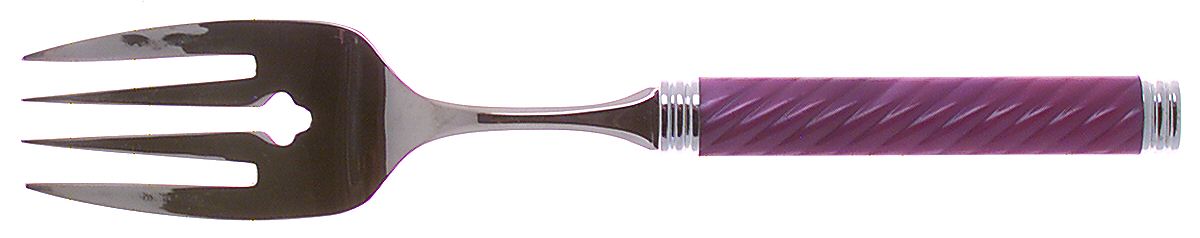 Braid-Rose Quartz (Stainless) Large Solid Cold Meat Serving Fork by Mikasa-1