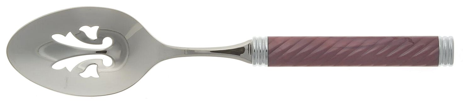 Braid-Rose Quartz (Stainless) Pierced Tablespoon (Serving Spoon) by Mikasa-1