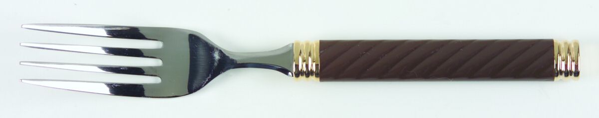 Braid-Tobacco (Mettalics, Gold Accent) Individual Salad Fork by Mikasa-1