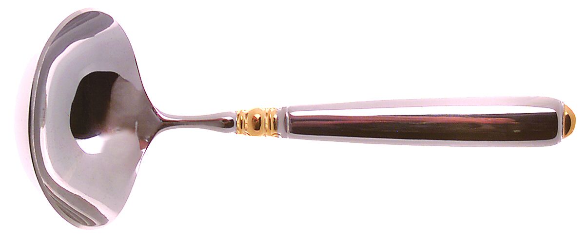 Carlisle (Stainless, Gold Accent) Solid Gravy Ladle by Mikasa-1