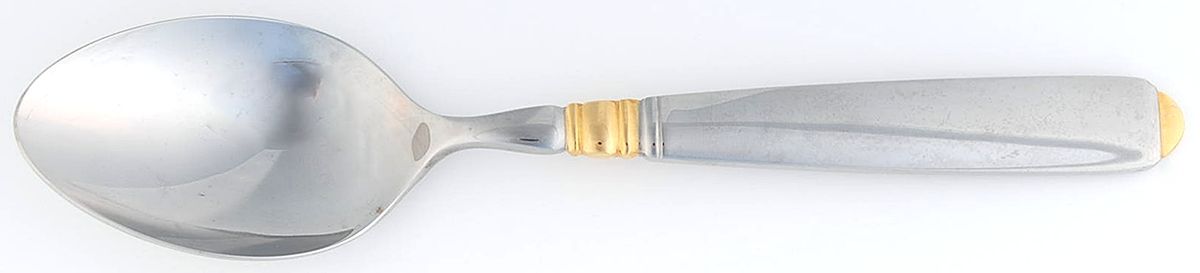 Carlisle (Stainless, Gold Accent) Tablespoon (Serving Spoon) by Mikasa-1