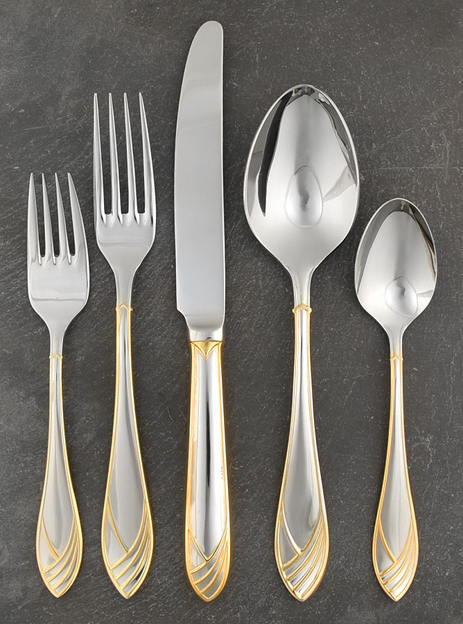 Cathedral Gold (Stainless, Gold Accent) 5 Piece Place Setting by Mikasa-1