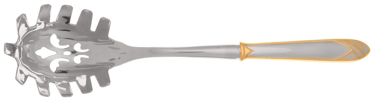 Cathedral Gold (Stainless, Gold Accent) Pasta Server with Stainless Bowl HC by Mikasa-1