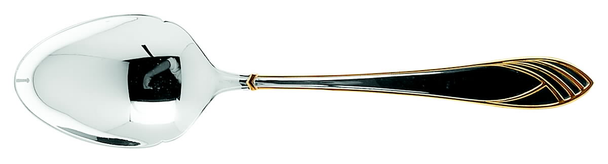 Cathedral Gold (Stainless, Gold Accent) Tablespoon (Serving Spoon) by Mikasa-1