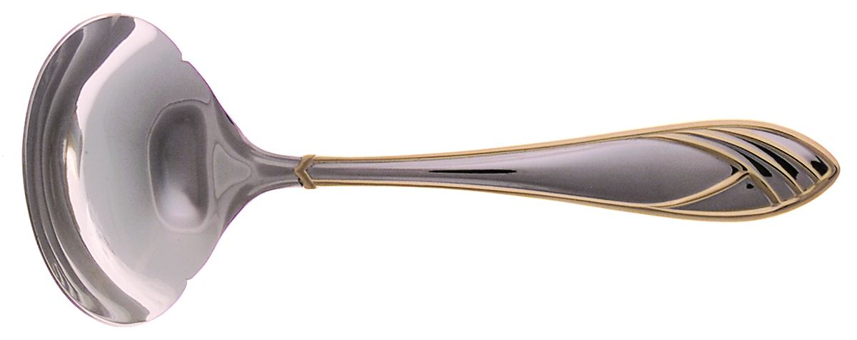 Cathedral Gold (Stainless, Gold Accent) Solid Gravy Ladle by Mikasa-1