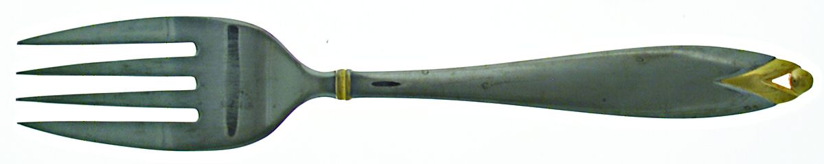 Cinema Gold (Stainless, Gold Accent) Medium Solid Cold Meat Serving Fork by Mikasa-1
