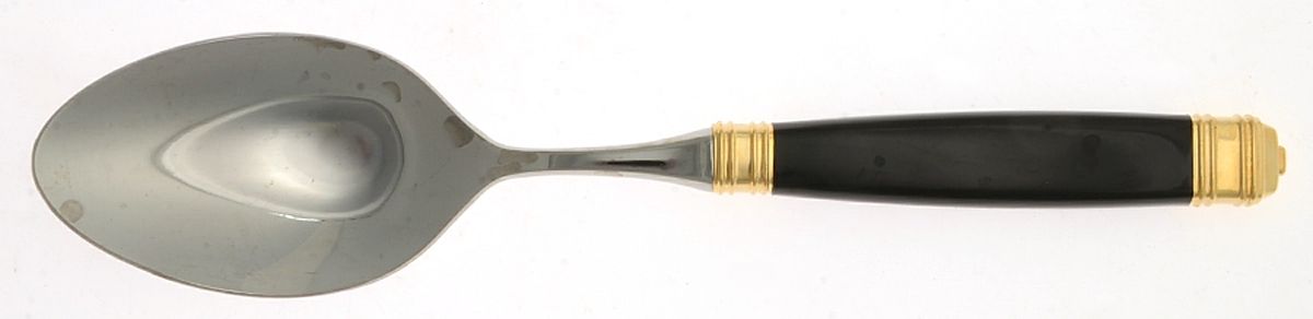 Continental-Black (Stainless-Gold Accent) Tablespoon (Serving Spoon) by Mikasa-1