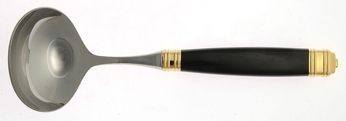 Continental-Black (Stainless-Gold Accent) Solid Gravy Ladle by Mikasa-1