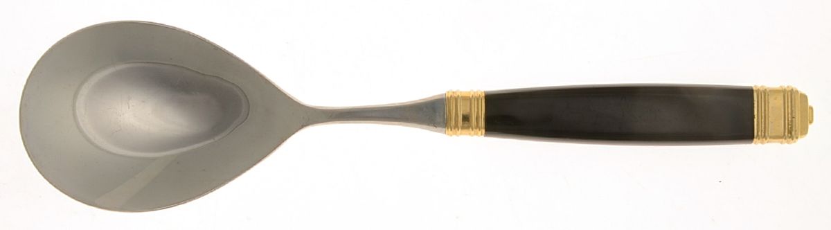 Continental-Black (Stainless-Gold Accent) Salad Servng Spoon with Stainless Bowl by Mikasa-1