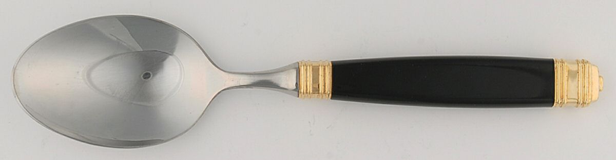 Continental-Black (Stainless-Gold Accent) Place/Oval Soup Spoon by Mikasa-1