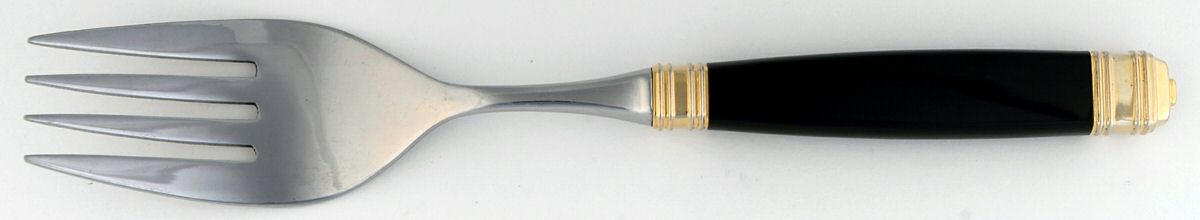 Continental-Black (Stainless-Gold Accent) Medium Solid Cold Meat Serving Fork by Mikasa-1