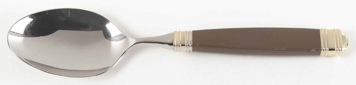 Continental-Brown (Stainless-Gold Accent) Place/Oval Soup Spoon by Mikasa-1