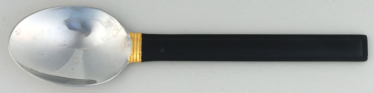 Deco Black-Gold (Stainls, Gold Accent) Place/Oval Soup Spoon by Mikasa-1