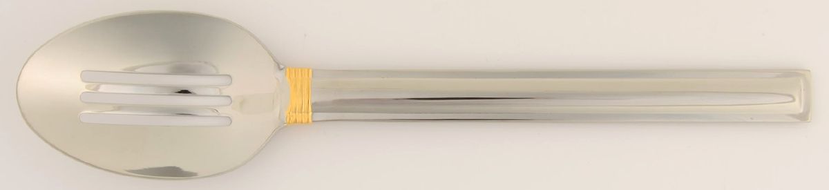 Deco (Stainless-Gold Accent, Japan) Pierced Tablespoon (Serving Spoon) by Mikasa-1
